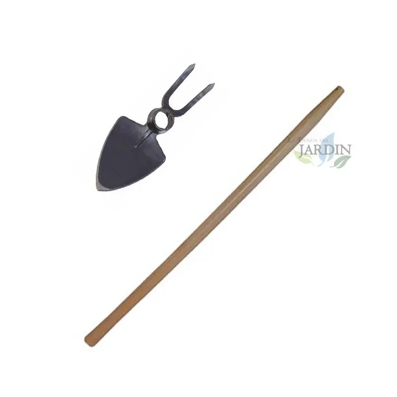 Precio Bajo Azadilla ancha y horquilla de jardín con mango 120 cm, herramienta jardinería, azadilla ancha