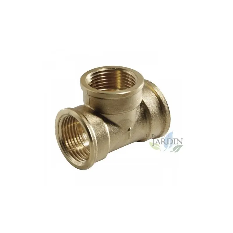 Ocasión Especial Te latón Hembra | Accesorio laton Aenor | Te rosca hembra | Unión Tubos Riego | Conector Latón Tubos