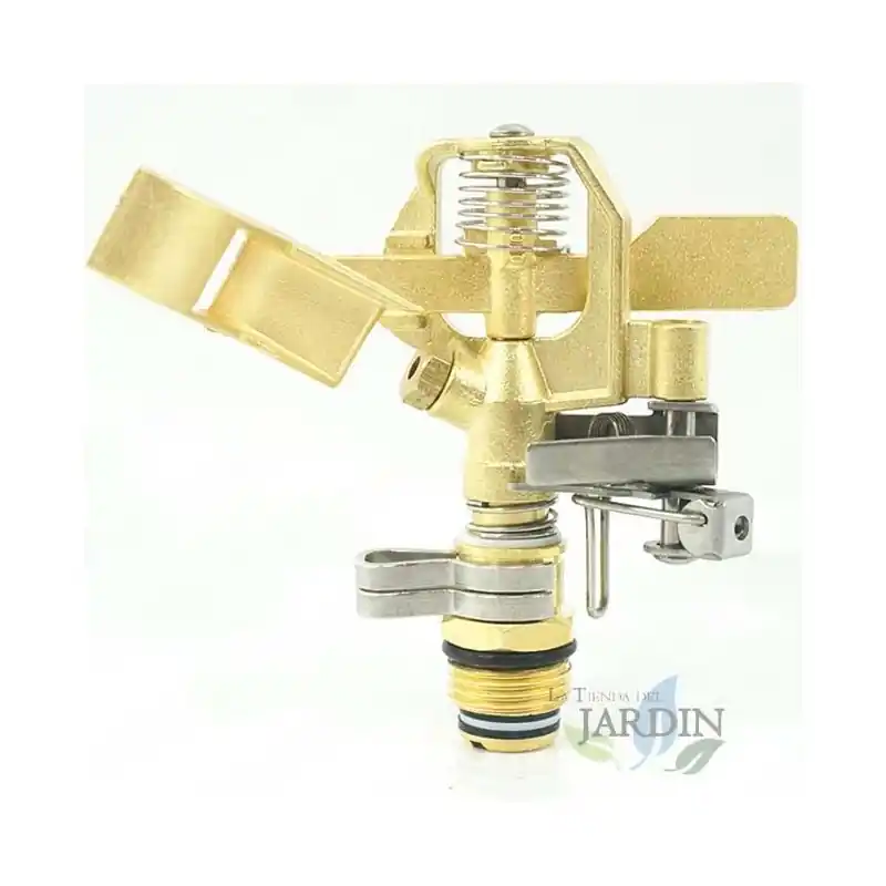 Aspersor de riego latón 1/2'' ajustable, alcance 10-15 m, caudal 9-20 L/min Precio Reducido