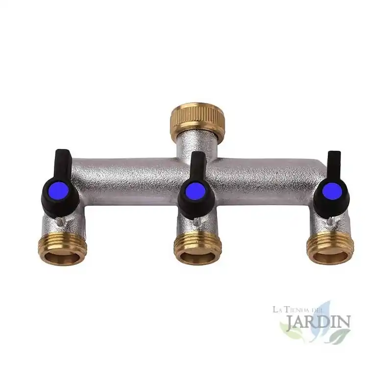 Ordenar Ahora Mismo Grifo Triple Metal 3 Salidas, Rosca 3/4" - Divisor de Agua Resistente para Jardín