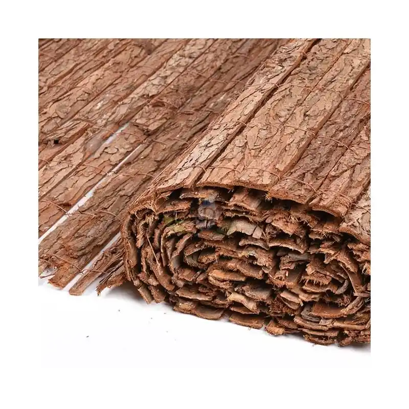 Auténtico Corteza Natural Simple Cara 2x3 m | Cerramiento de Corteza de Pino, Valla decorativa y ocultación 95%