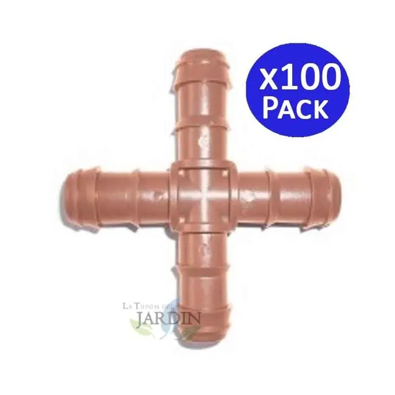 Imprescindible (Must-Have) Pack 100 Cruz Riego por Goteo 16mm Marrón