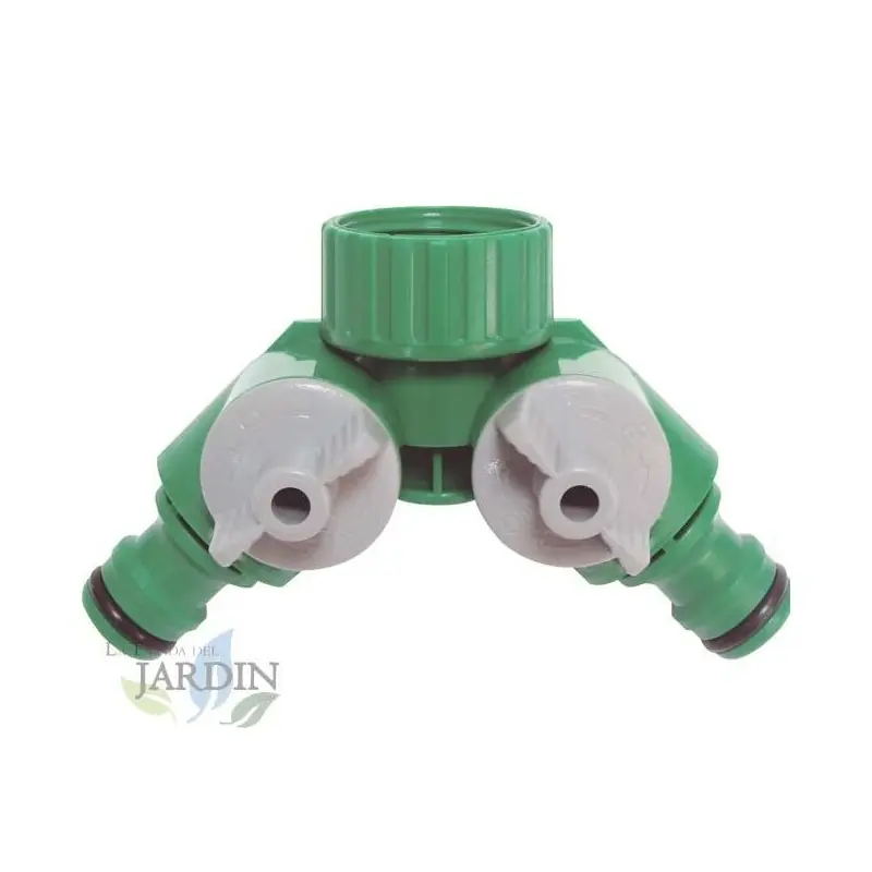 Pedido Al Por Mayor Conector Rápido Manguera Tubería Adaptador de 2 Vías, Grifo doble Riego por Goteo Riego 3/4'' Bifurcador riego