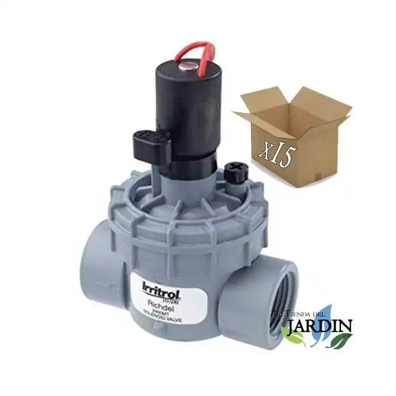 Pack 15 Electroválvulas de riego 24V Irritrol 2400MT 1'' tapa roscada. Funciona con programadores de riego eléctricos Mayoreo