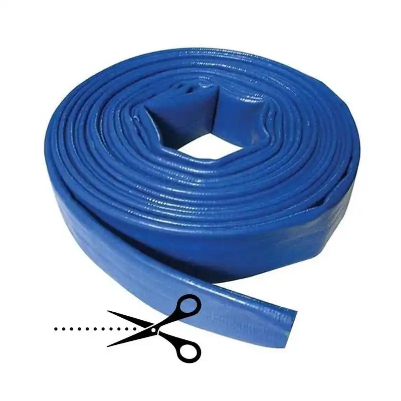 Profesional Manguera Plana para Descarga de Agua 40mm | Corte por Metro | Manguera PVC Azul Bomba de Agua y Piscina | Manguera Layflat 40 mm