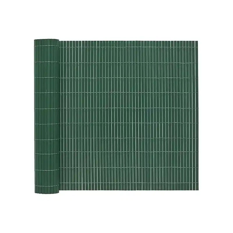 Cañizo PVC Verde | Cañizo Ocultación PVC Simple cara 1,5 x 5 m | Valla Privacidad Pantalla PVC | Valla Decoración Exterior UV Favorito De Clientes