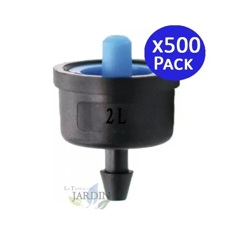 Últimas Unidades Pack 500 Gotero 2 litros para Riego agricola y jardineria. Gotero pinchado No Desmontable apto para microtubo