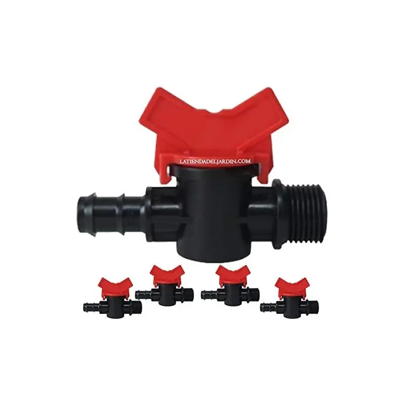Pack 5 Llave 16mm Riego | Llave goteo 16 mm x 3/4'' | Llave de paso Riego 16 mm | Valvula tuberia riego por goteo 16mm Descuento
