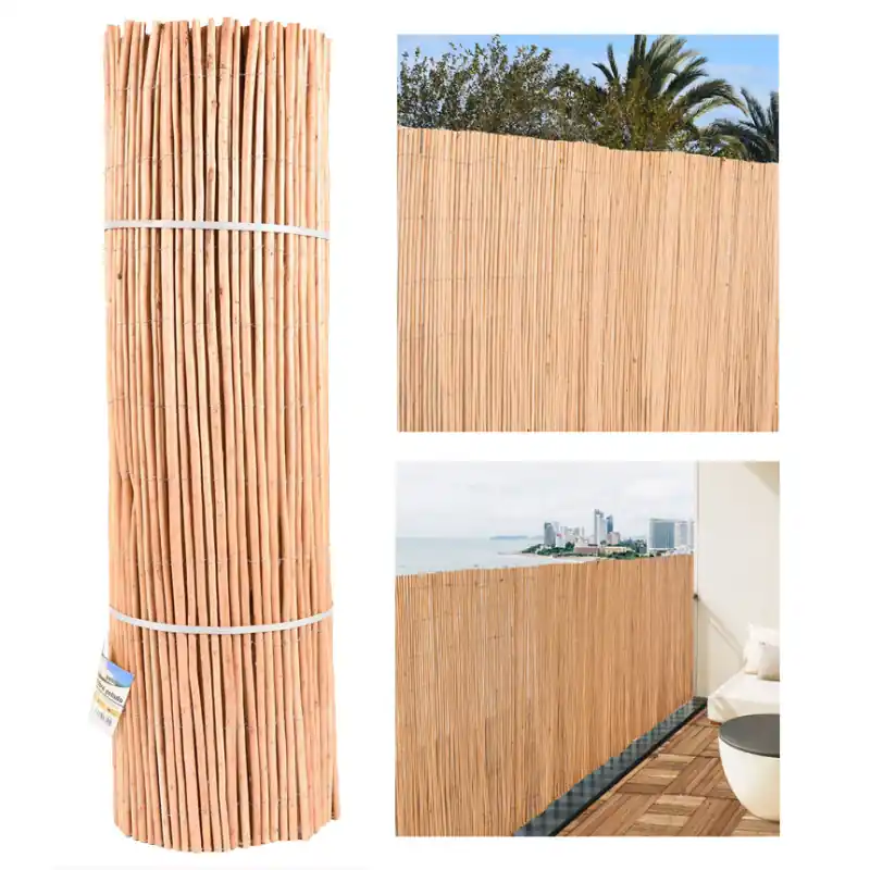 Valla de Mimbre Pelado 1,5 x 5 metros | Cañizo Jardin natural | Cerramiento de Mimbre 85% Ocultación | Valla Decorativa Mayoreo