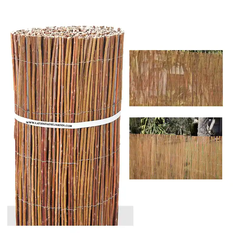 Valla de Mimbre 1x5 metros | Cañizo Jardin natural | Cerramiento de Mimbre 85% Ocultación | Valla Decorativa de Mimbre Nacional Última Oportunidad