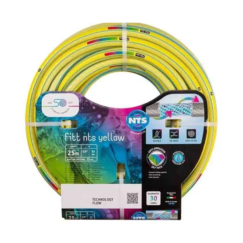 Directo De Fábrica KIT Manguera NTS Yellow 15mm 25 Metros con Pistola | Riego Eficiente y Práctico