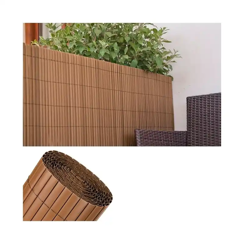Cañizo PVC Marron Chocolate | Cañizo Ocultacion PVC Doble Cara 2 x 3 metros | Valla Privacidad Pantalla PVC | Valla Decoracion Precio Rebajado