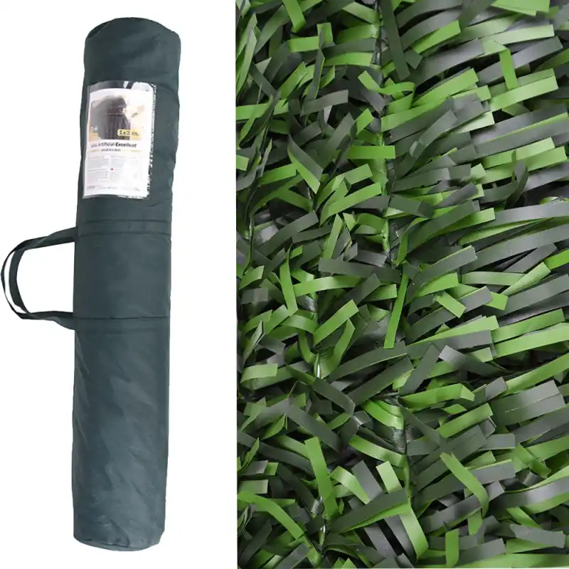 Seto Artificial Ocultación Jardin 1,5x3 m | Seto premium Hoja Ancha | Seto ocultación 100% | Seto Artificial Decorativo Garantía Incluida