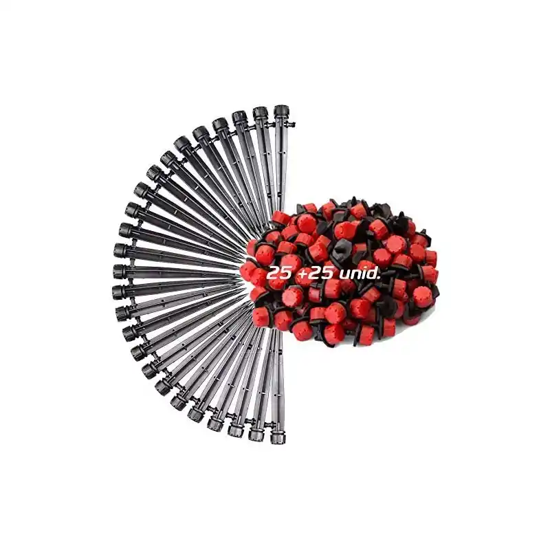 Pack riego por goteo: 25 Goteros Regulables de 0 a 70 litros + 25 Goteros Regulables con estaca Compra Ahora