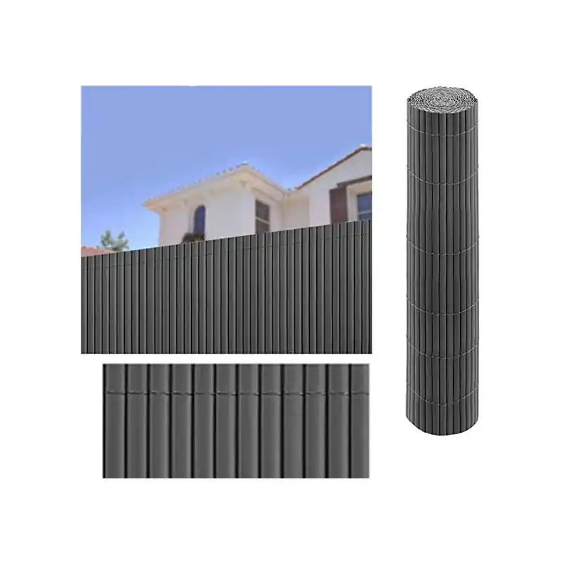 Cañizo PVC Gris Antracita | Cañizo Ocultacion PVC Doble Cara 2 x 3 metros | Valla Privacidad Pantalla PVC | Valla Decoracion UV Mejor Calidad