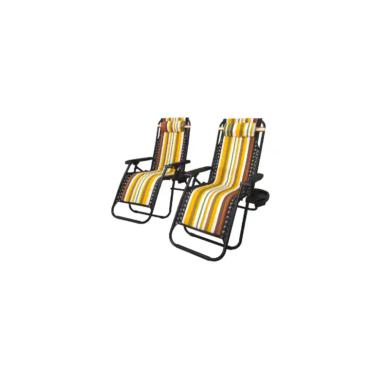 Tumbona Plegable para jardin y Playa, Rayado Amarillo (Pack 2) Mayoreo