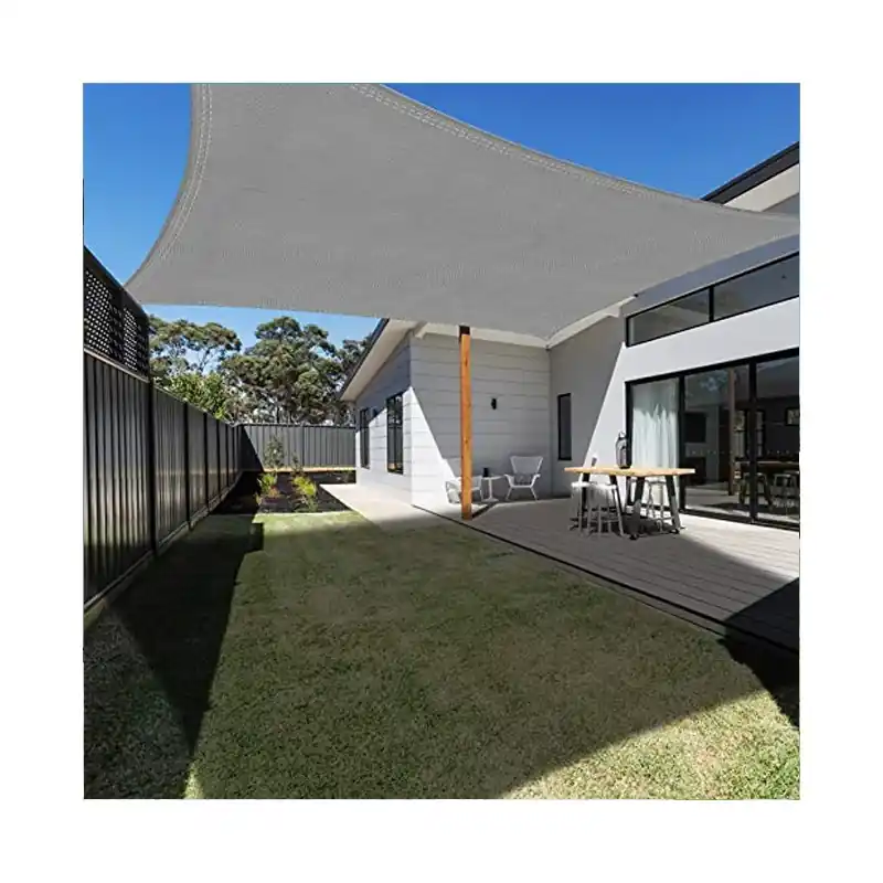 Toldo vela rectangular impermeable poliéster 3 x 4 m, gris165 gr/m2 UV para jardin Económico