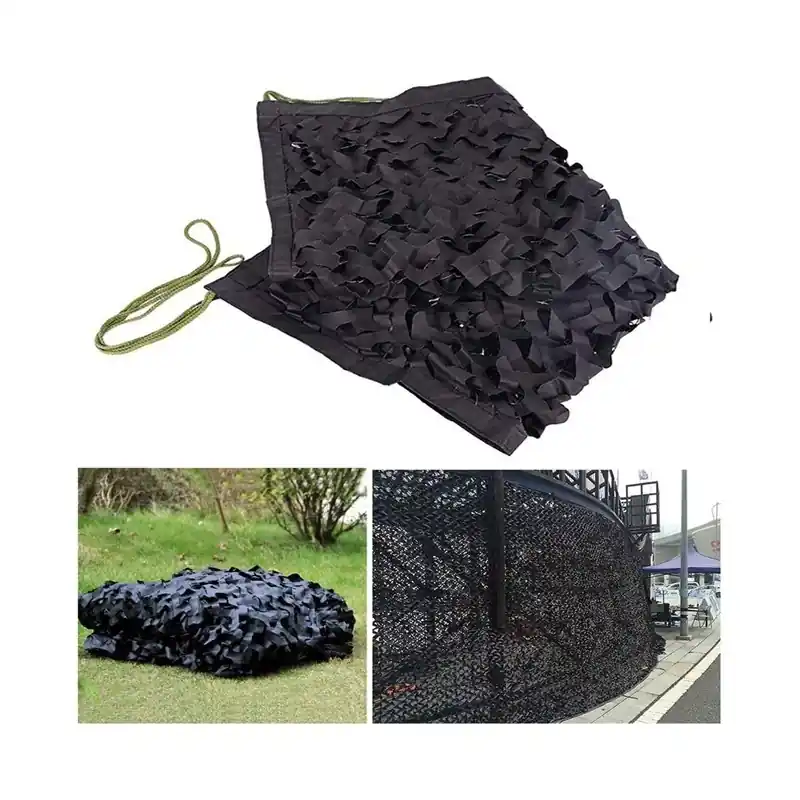 Precio Reducido Toldo Vela Camuflaje negro reversible 3 x 4 m, 120gr/m2 UV para jardin