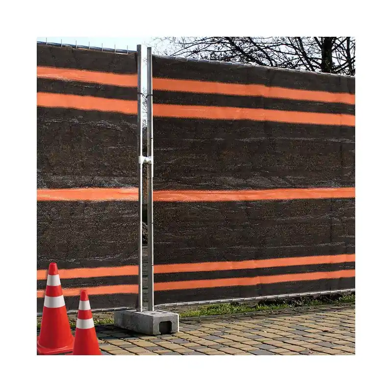 Ocasión Especial Malla de ocultación obra, 1,95 x 3,65 metros, color negro/naranja 90 gr. Diseñadas para delimitar y restringir zonas de trabajo