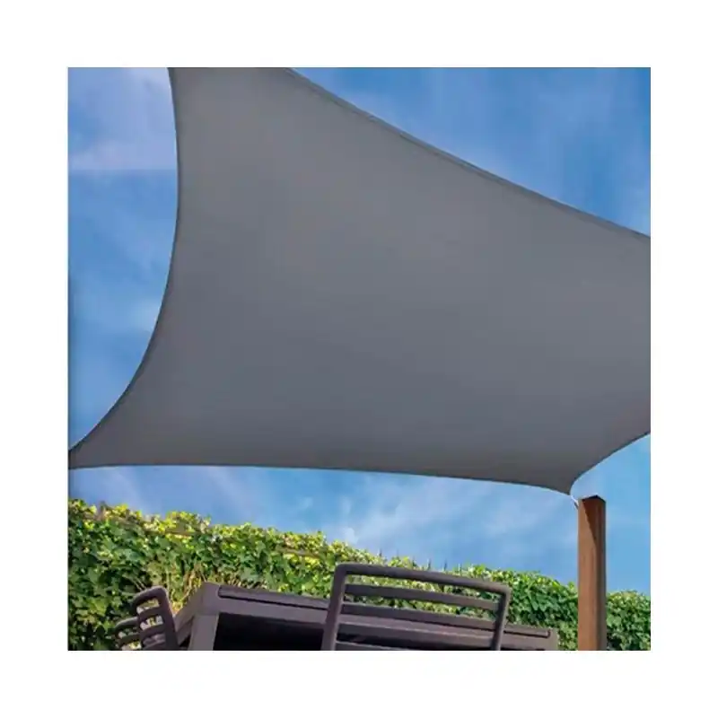 Toldo vela cuadrado impermeable gris, poliéster 3,6 x 3,6 m, gris 165 gr/m2 UV para jardin Favorito De Clientes