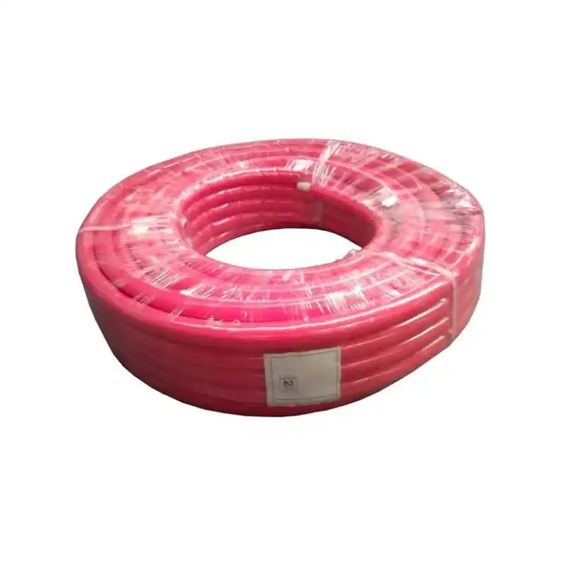 Tuberia multicapa rojo fontaneria 16mm con Aislamiento. Bobina 50 metros. Espesor 2 mm. Presión 10 bar. Soporta hasta 95ºC Artesanal
