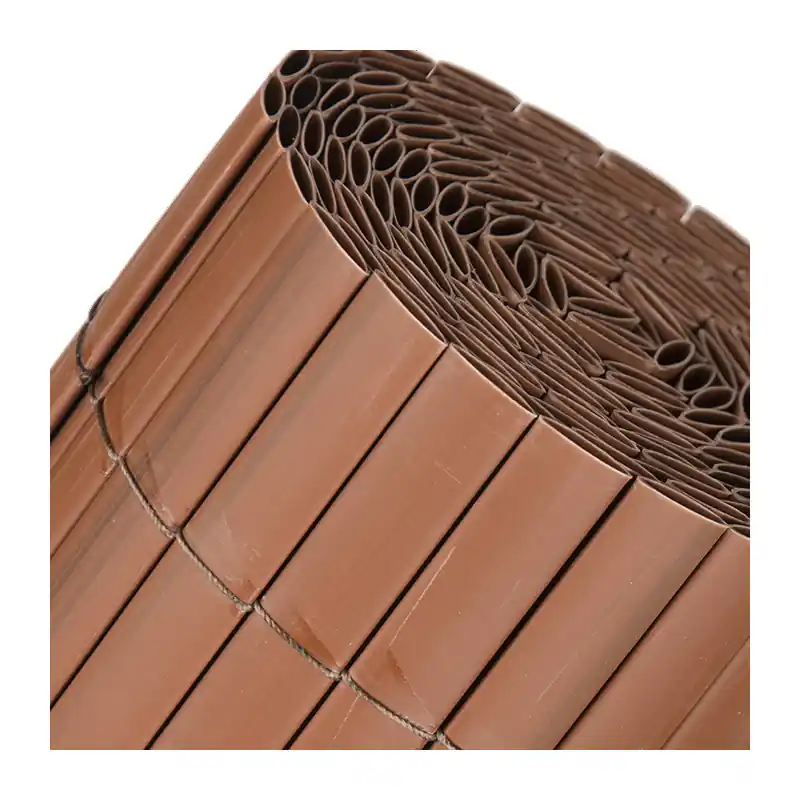 Cañizo PVC Marrón Teka | Cañizo Ocultacion PVC Doble Cara 1,5x3metros | Valla Privacidad Pantalla | Valla Decoracion Exterior Máxima Calidad