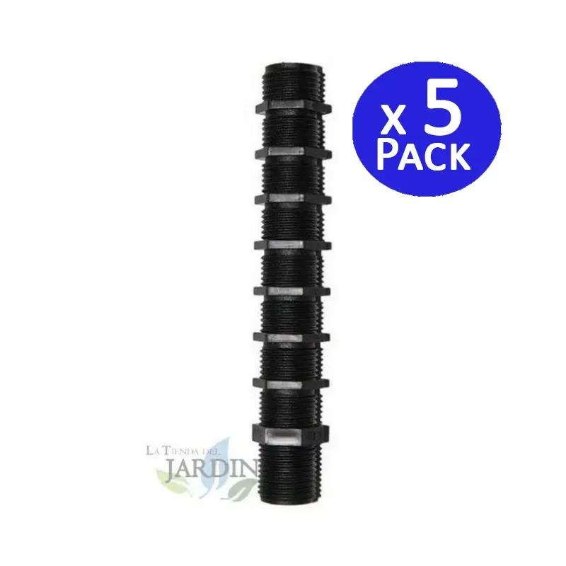 Pack 5 Bobina de riego recortable 1/2''x1/2'' 15 cm para colocación de aspersores y difusores Marca Reconocida