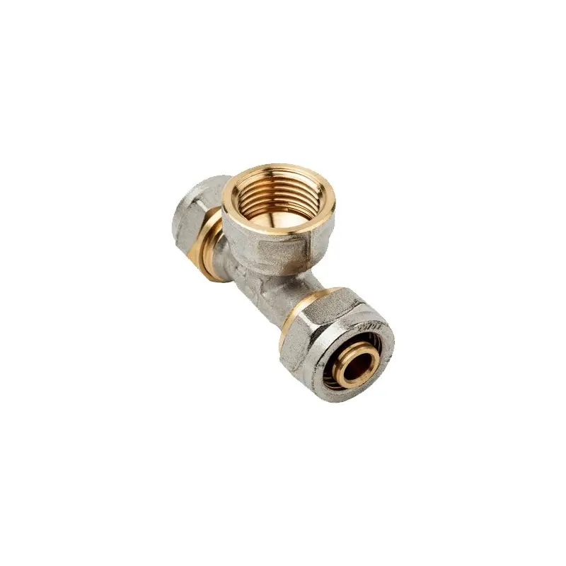 Envío Gratis Te para Tubo hembra multicapa de compresion 25 mm, sin necesidad de maquina prensadora, gris