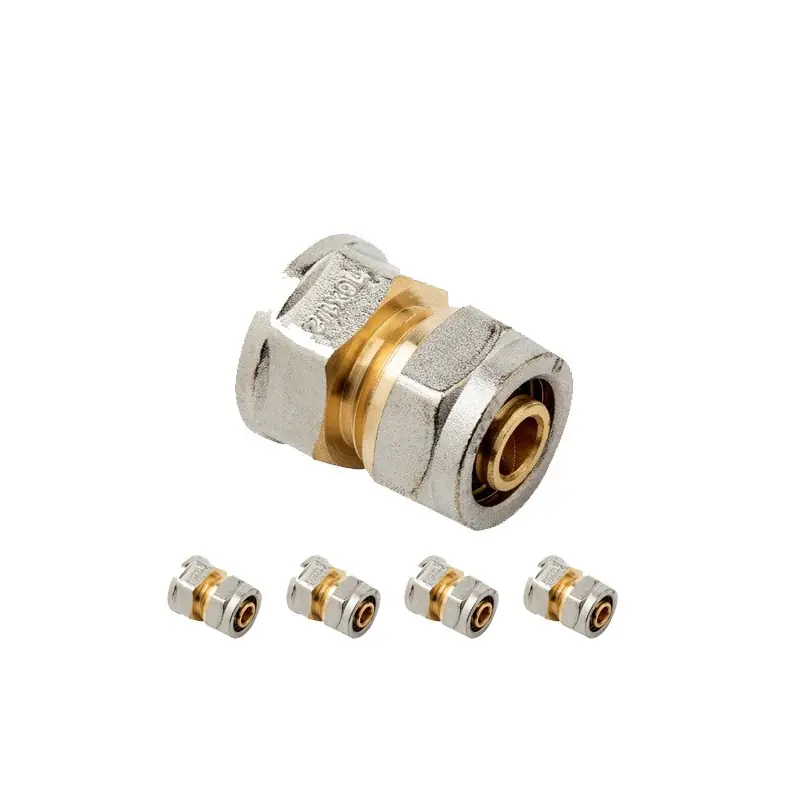 Pack 5 Entronque 1/2'' hembra para Tubo multicapa de compresion 16 mm, sin necesidad de maquina prensadora Profesional