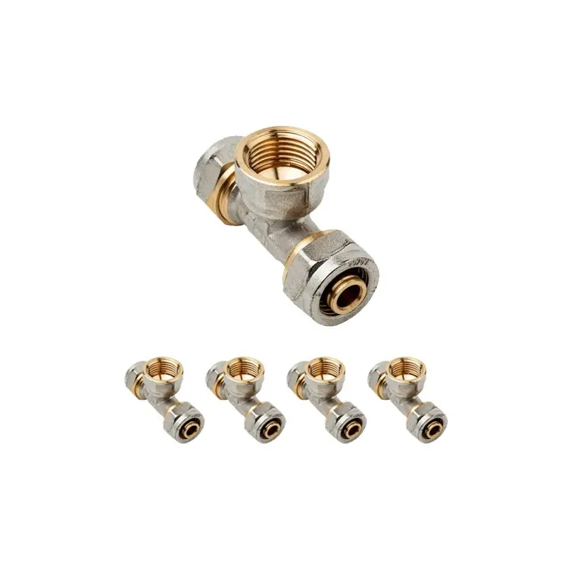 Pack 5 Te para Tubo multicapa de compresion 16 mm, sin necesidad de maquina prensadora Rebajas