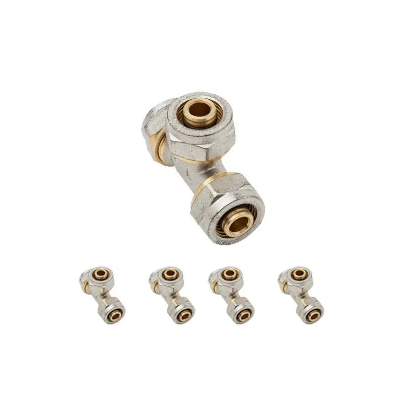 Envío Exprés Pack 5 Te para Tubo multicapa de compresion 16 mm, sin necesidad de maquina prensadora