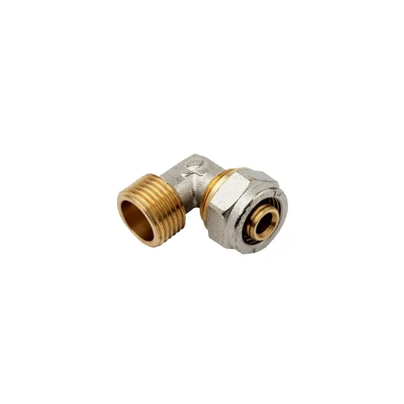 Codo 1/2'' macho para Tubo multicapa de compresion 16 mm, sin necesidad de maquina prensadora, gris Descuento