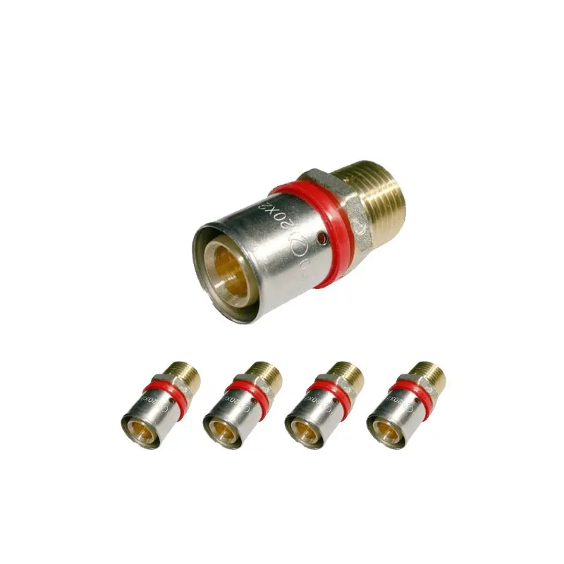 Pack 5 Entroque macho 3/4'' para Tubo multicapa 32 mm, uso con maquina prensadora Garantía Incluida
