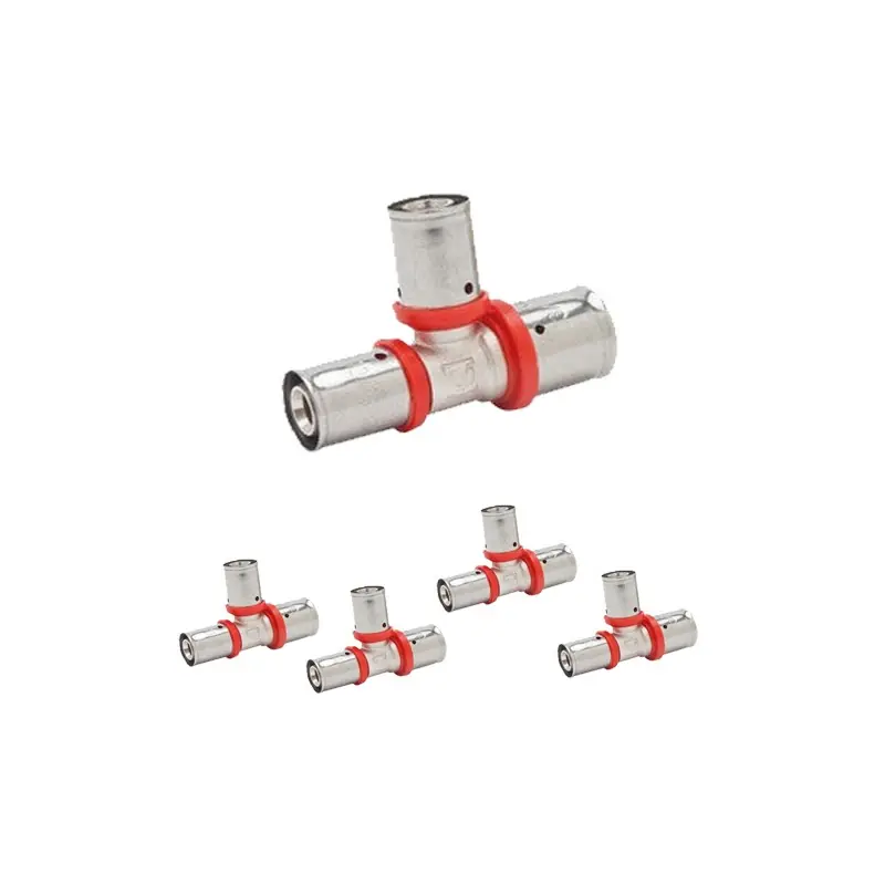 Pack 5 Te reducida 25x20 para Tubo multicapa 25 mm, uso con maquina prensadora Garantía Incluida