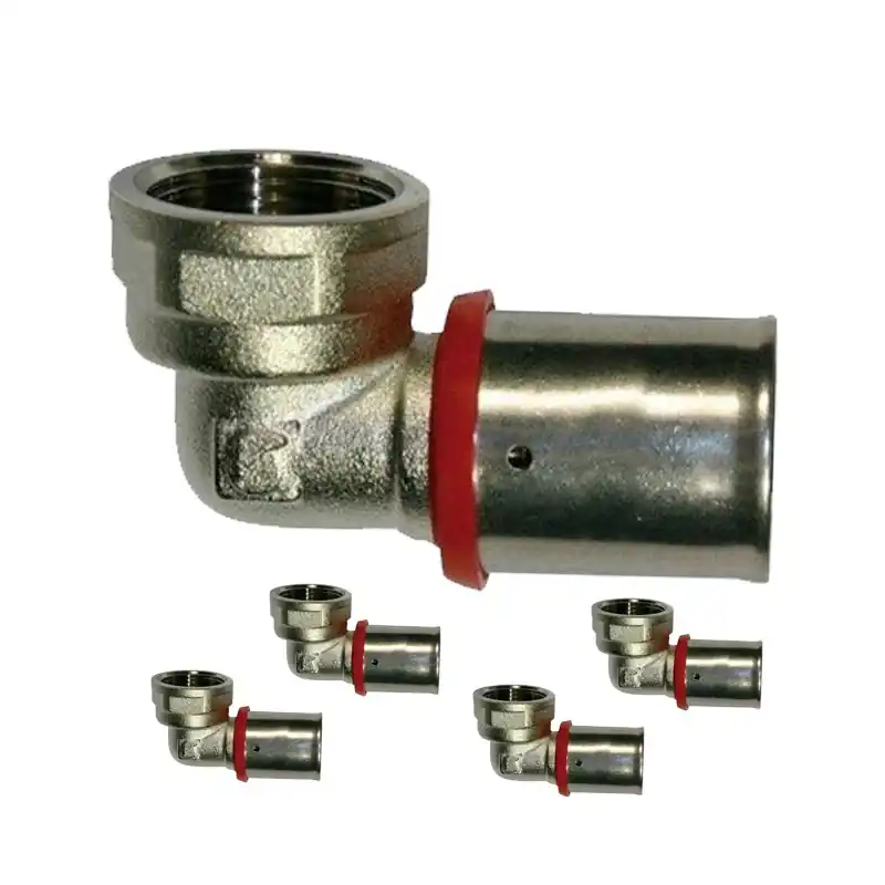 Pack 5 Codo hembra 1/2'' para Tubo multicapa 20 mm, uso con maquina prensadora Hecho A Mano