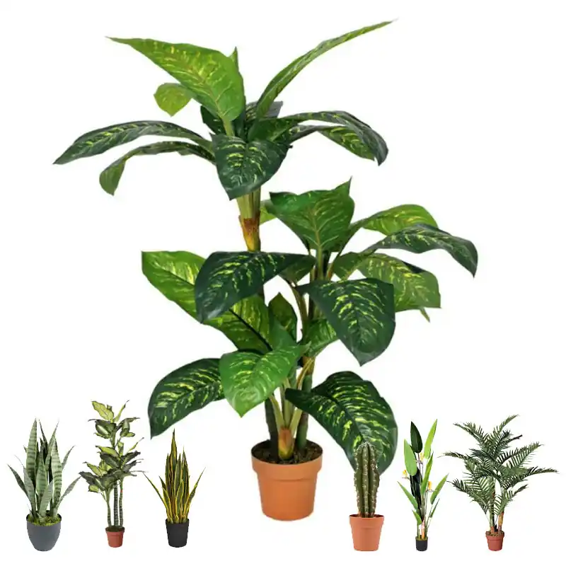 Planta Artificial Calatea 135cm con Macetero | Plantas de Plástico para Decoración de Jardín Interior y Exterior Compra Ahora