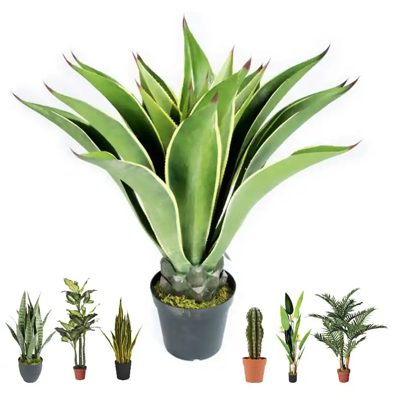 Planta Artificial Agave 95cm con Macetero | Plantas de Plástico para Decoración de Jardín Interior y Exterior Exclusivo