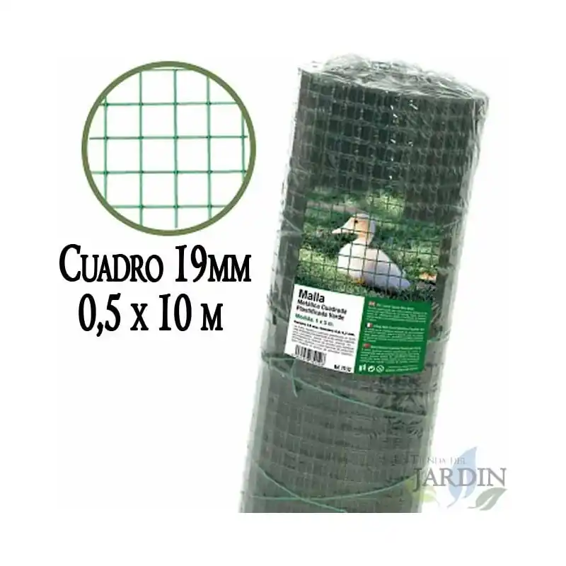 Última Oportunidad Malla de Alambre 0,50 x 10 m cuadros 19mm | Malla Galvanizada Plastificada | Malla para Animales | Malla Acero inoxidable cuadra