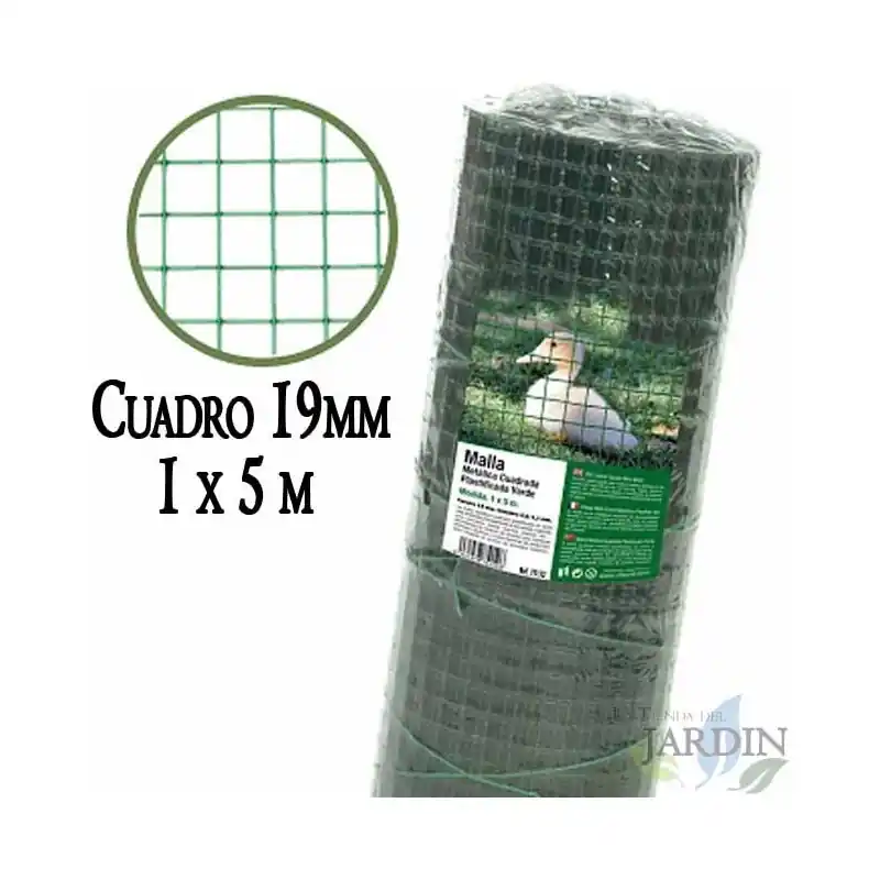 Stock Limitado Malla de Alambre 1 x 5 m cuadros 19mm | Malla Galvanizada Plastificada | Malla para Animales | Malla Acero inoxidable cuadrada