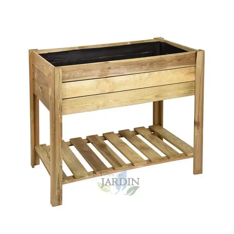 Mesa de cultivo madera rectangular 100x50x75 cm, ideal para huertos urbanos y jardinería Profesional