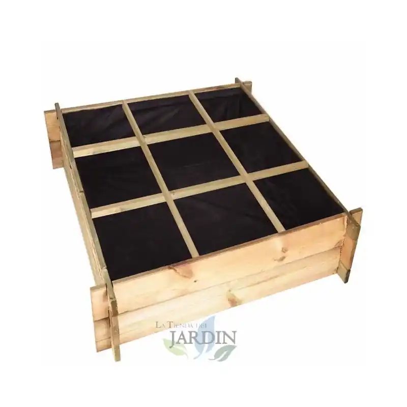 Huerto urbano de madera 104x104x24 cm, 9 departamentos. Perfecto para cultivar un huerto familiar en su hogar Oferta Especial