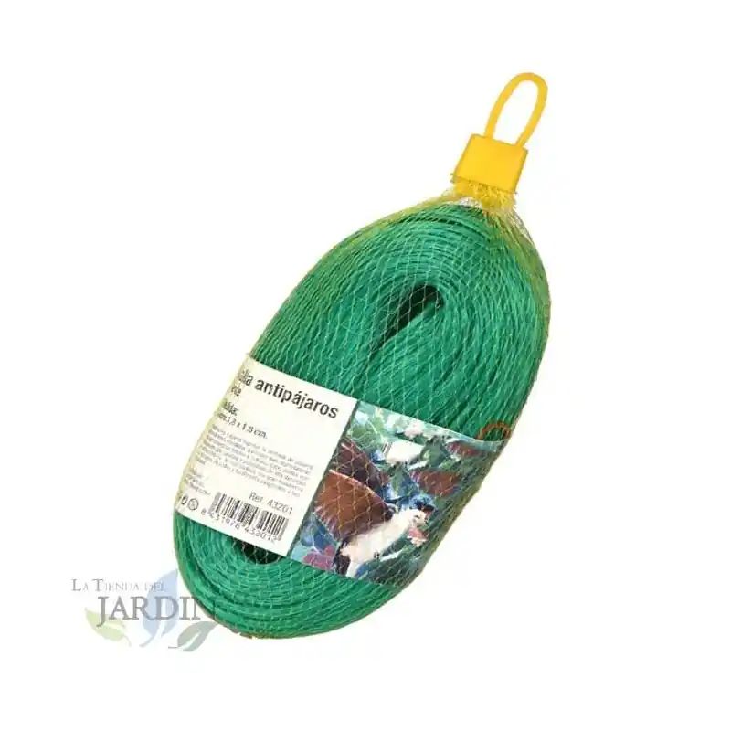 Malla antipájaros verde 4x6 m, cuadros 18 cm, protección eficiente contra aves en huertos y jardines Devolución Gratuita