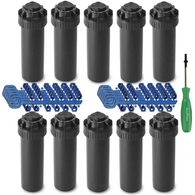 Envío Internacional Pack 10 Aspersor de Riego Rain Bird 5004-PC 3/4'' | Alcance 7,60 a 15,20 m | Aspersor de Turbina ajustable 5000 5004 Rain Bird