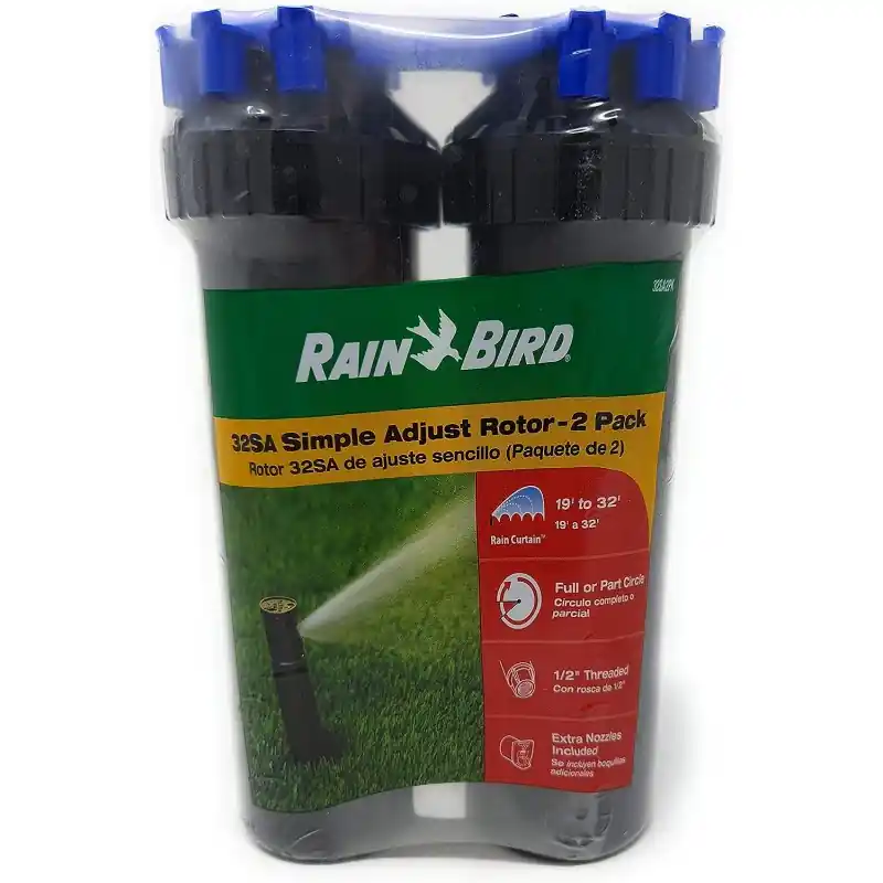 Pack 2 Aspersor de Riego Rain Bird 3504-PC 1/2'' | Alcance 4,60 a 10,70 m | Aspersor de Turbina ajustable 3500 3504 Rain Bird Precio Reducido